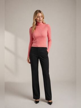 NWOT A.L.C Size M Pink Ribbed Wool Blend Turtleneck Sweater